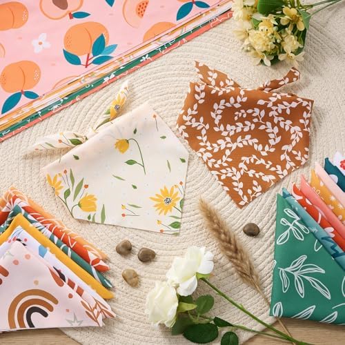 60 Pcs Summer Bandana for Dog Bulk Flower Dog Bandanas Adjustable Dogs Bibs Triangle Scarf Pet Costume for Small to Large Pet(Flower, Large) - Image 5
