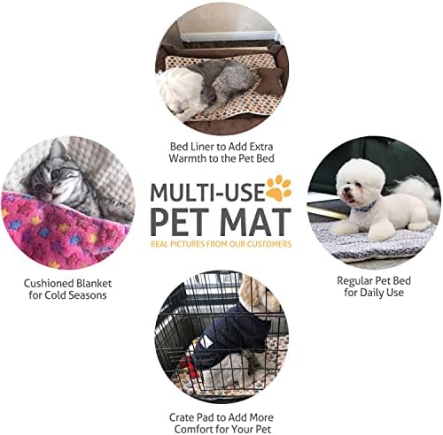 Mora Pets Dog Bed Crate Pad Ultra Soft Pet Mat Star Print 22 Inch Brown - Image 4