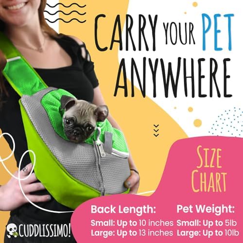 Cuddlissimo Small Dog Sling Carrier, Pet Cat Sling, Puppy Pouch - Image 3