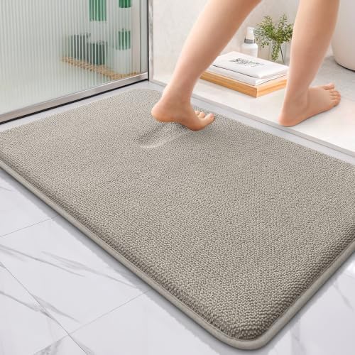 OLANLY Thick Memory Foam Bathroom Rug 36x24, Absorbent Bath Mat, Warm Taupe by OLANLY