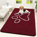OLANLY Dog Door Mat for Muddy Paws 70x46, Paw Print Design Chenille Mud Mat by OLANLY