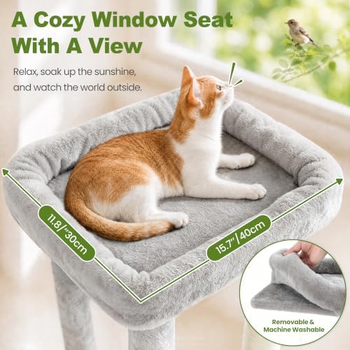 Small Cat Tree Tower for Indoor Cats, 40 in Multi-Level Cat Scratching Post - Image 2