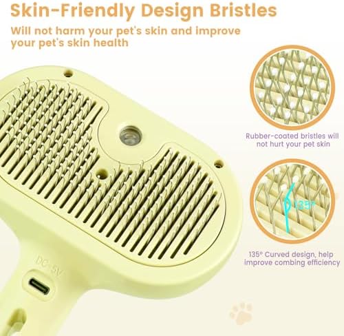 3 in 1 Cat Steam Brush, Pet Spray Hair Removal Comb - Image 4