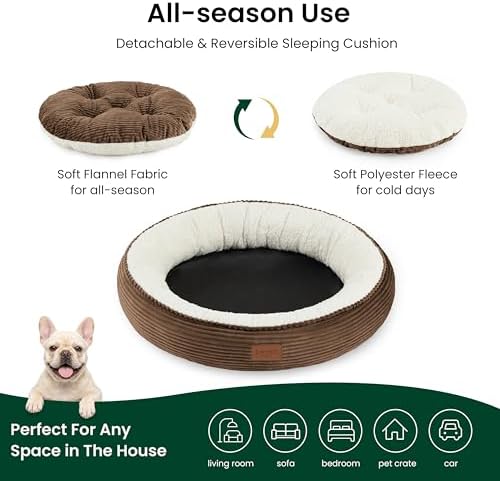 Love's cabin Round Donut Cat and Dog Cushion Bed, 30in Pet Bed - Image 3