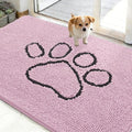 OLANLY Dog Door Mat for Muddy Paws 48x30, Paw Print Design Chenille Mud Mat by OLANLY