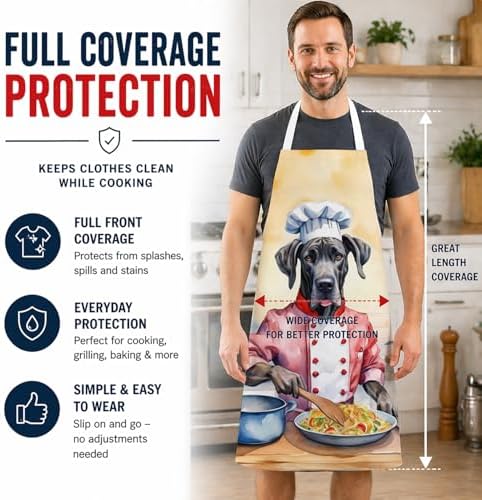 Caroline's Treasures Great Dane The Chef Apron Cooking Kitchen Server Baking - Image 3