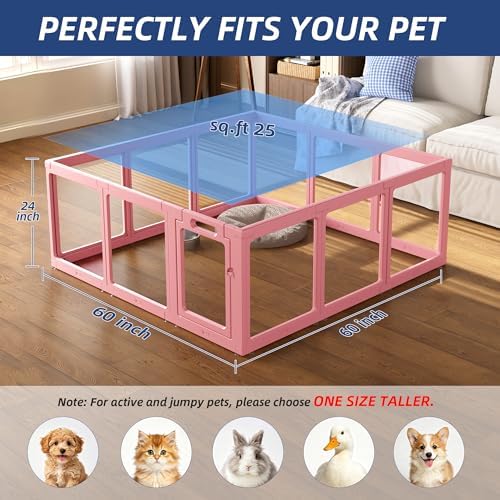 Clear Acrylic Dog Playpen Indoor Pet Pen, 12 Panels - Image 5