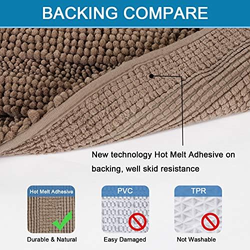 H.VERSAILTEX Bath Rugs for Bathroom Non Slip Bath Mats Extra Thick Chenille - Image 4