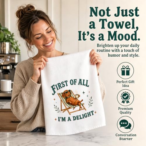 Dachshund Kitchen Towel, Cute Dog Hand Towel, Funny Dog Lover Gift - Image 5