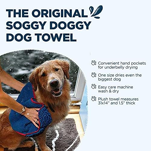 Soggy Doggy Doormat Super Shammy Blue One Size 31-inch x 14-inch Microfiber - Image 5