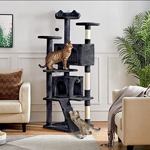 Yaheetech 70in Multi-Level Sturdy Cat Tree, Sisal Scratching Posts - Image 2