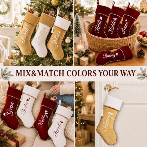 Personalized Christmas Stockings with Names 6 Pack, Velvet - Image 4