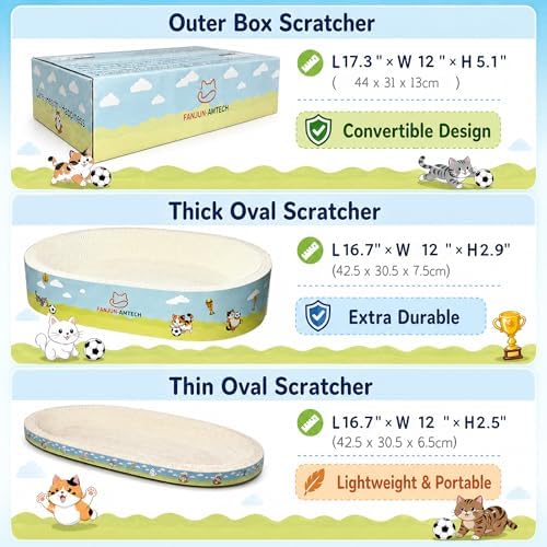 3-Piece Cardboard Cat Scratcher - Image 4