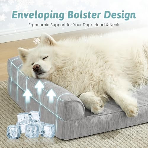 COZY KISS Cooling Dog Bed, Q-Max >0.4 Orthopedic Foam Dog Bed - Image 4