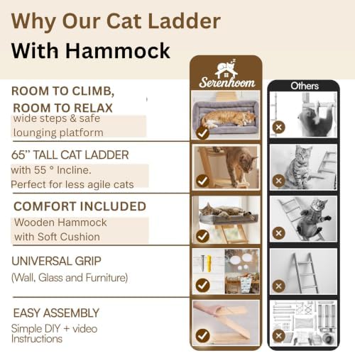 65" Tall 6-Level cat Ladder for Window Perch I Wobble-Free Gentle Climbing to a - Image 6