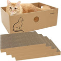 AUSCAT Cat Cardboard Scratcher, 14.8" L x 10.8" W x 5.2" H. by AUSCAT