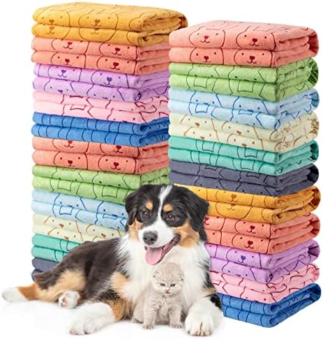 Tatuo 22 Pcs Dog Towels for Drying 20 x 40 Inch Pet Bath Towels Absorbent by Tatuo
