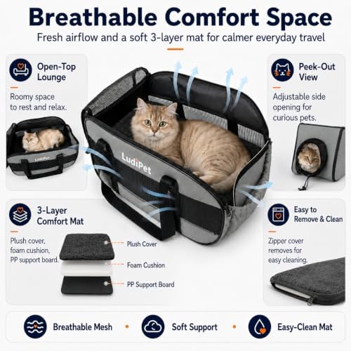 Airline-Friendly Pet Carrier for Cats and Small Dogs - Image 7