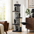 MUTTROS 68.5" White Leopard Print Cat Tree Tower by MUTTROS