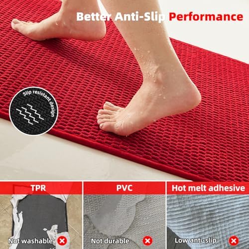 TYUU Christmas Bathroom Rugs Non Slip Washable, Super Absorbent Thin Bath Mat - Image 4