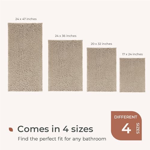 FRESHMINT Chenille Bath Rugs Extra Soft and Absorbent Microfiber Shag Rug - Image 6