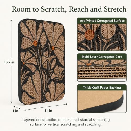 2 Pack Cat Wall Scratcher, Art Cat Scratching Board - Image 2