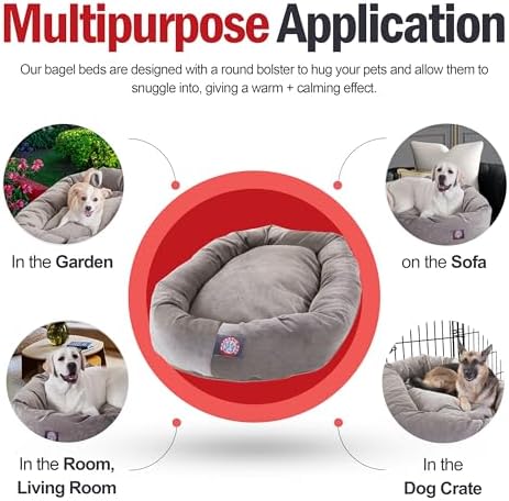 Majestic Pet Micro Velvet Dog Bed, 52 Inch X-Large, Round Washable - Image 5