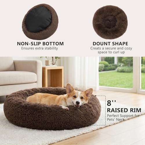 MIXJOY Orthopedic Dog Bed Comfortable Donut Cuddler Round Pet Beds Ultra Soft - Image 2