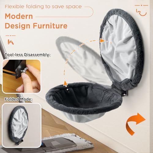 JUNSPOW Cat Hammock Wall Mounted, Foldable & Stable Cat Beds- Breathable Cats - Image 2