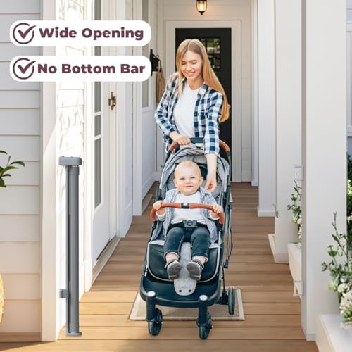 76" Retractable Baby Gates Extra Wide, Mesh Long Dog Gate - Image 5