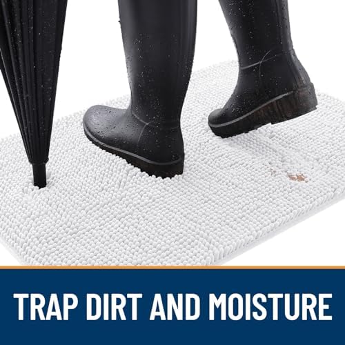 OLANLY Dog Door Mat for Muddy Paws 48x30, Super Absorbent Chenille Mud Mat - Image 2