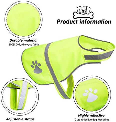Geyoga 2 Pcs Reflective Dog Vest Adjustable Safety Vest - Image 2