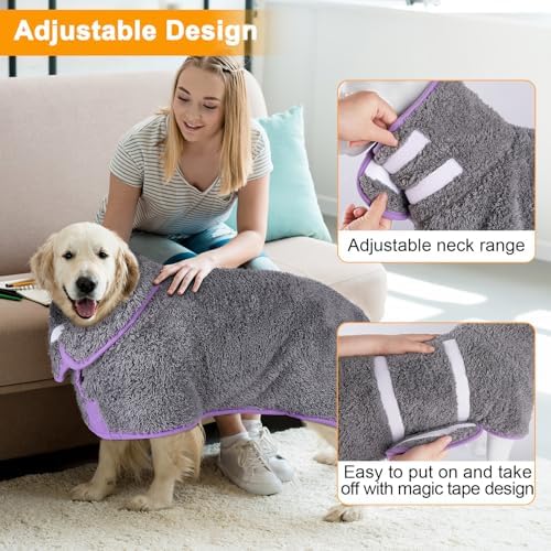 Unicorn Catcher Dog Bathrobe Super Absorbent Quick Drying Robe - Image 3