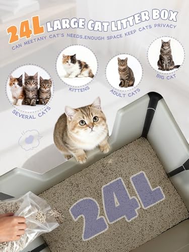 Large Cat Litter Boxes with Scoop, Portable Cat Litter Box - Image 3
