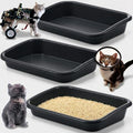 Uiifan 3Pcs Large Low Entry Cat Litter Box, Dark Gray by Uiifan