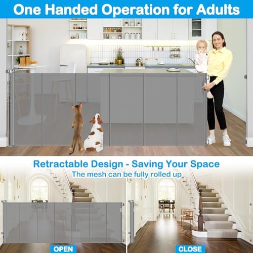Reinforced 42" Extra Tall X 159" Extra Wide Baby Gate Retractable Baby Gates - Image 6