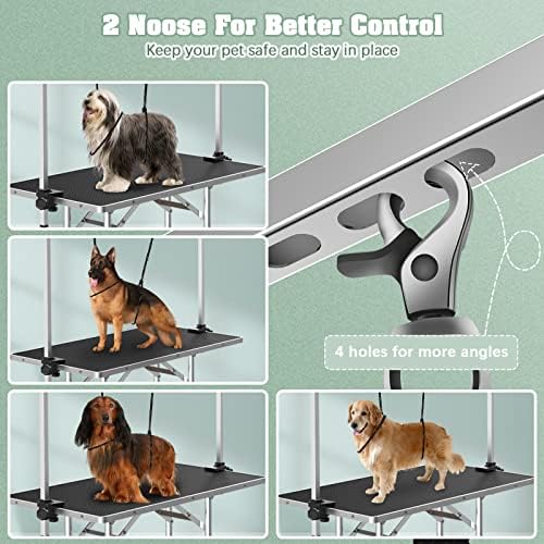 Lyromix 36'' Stainless Steel Pet Dog Grooming Table, Arm/Noose/Tray - Image 3