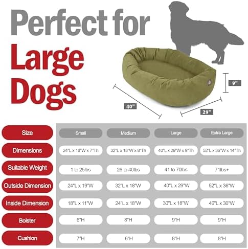 Majestic Pet 40 Inch Suede Calming Dog Bed Washable – Cozy Soft Round Dog Bed - Image 3