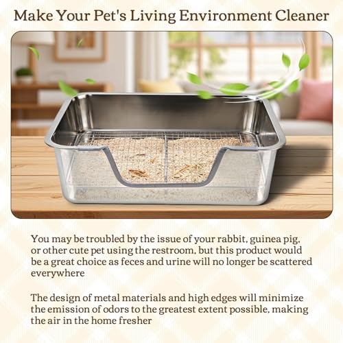 Rypet Large Stainless Steel Rabbit Litter Box Set - Image 6