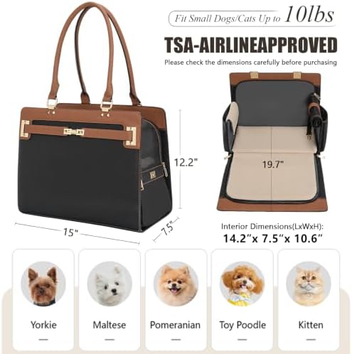 2-in-1 Stylish Dog Purse Carrier Soft-Sided Carriers Travel Tote Bag - Image 2