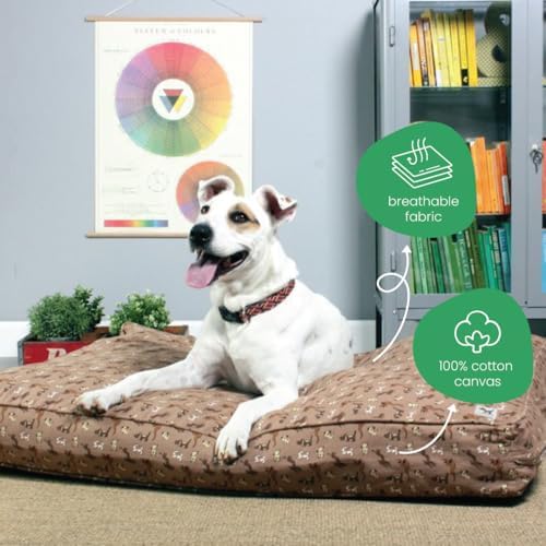 Molly Mutt Tan Cute Dogs Dog Bed Cover, Non-Toxic & 100% Cotton - Image 4