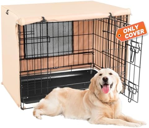 X-ZONE PET Dog Crate Cover Waterproof Kennel Cover, 30 in Beige by X-ZONEPET