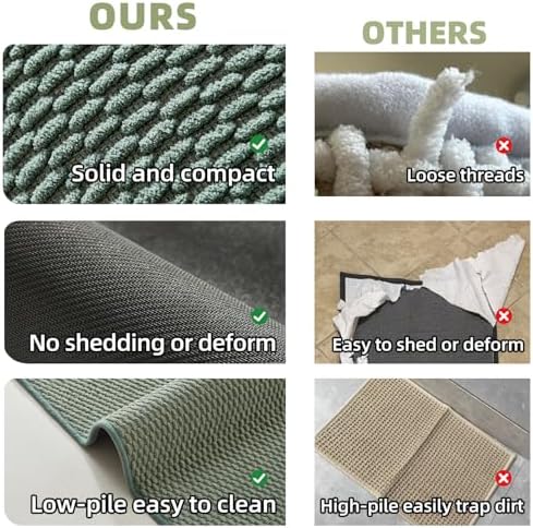 TYUU Bathroom Runner Rugs, Long Bath Mat Runner Washable Thin Quick Dry Low - Image 6