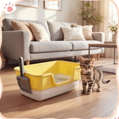 Bokon 2 Pack Small Cat Low Entry Litter Box, Kitty Litter Pan - Image 6
