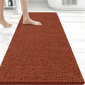Bcoimo Bath Rug Mat, 48x24 Extra Soft Burnt Orange Long Bathroom Runner Rug by Bcoimo