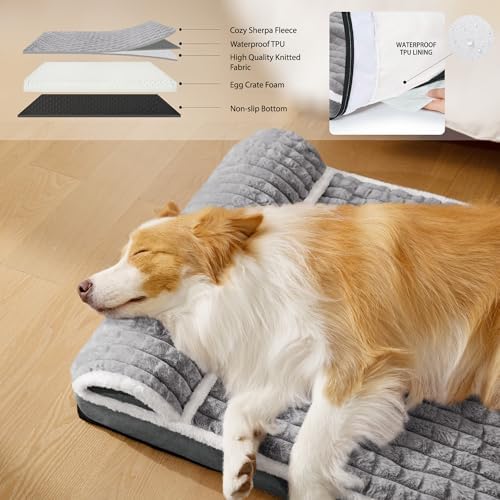 Orthopedic Large Dog Bed Pillow Pet Sofa Bed 48''X30'' Grey - Image 3