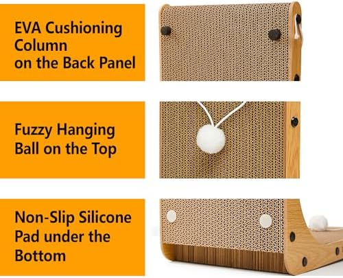 Value 2-Pack 23.6 Inch L-Shaped Cardboard Cat Scratcher, Dual Use Scratch Pad - Image 6