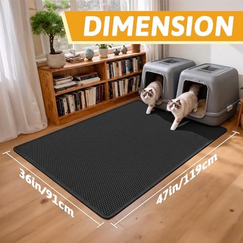Pieviev Litter Box Mat, Double-Layer Waterproof Design - Image 2