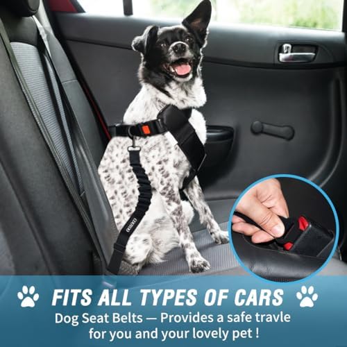 COOYOO Dog Seat Belt, Durability Retractable Dog Car Harness Adjustable Dog - Image 6