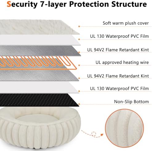 INVENHO Heated Cat Beds for Indoor Cats and Small Dogs, Removable Waterproof - Image 6